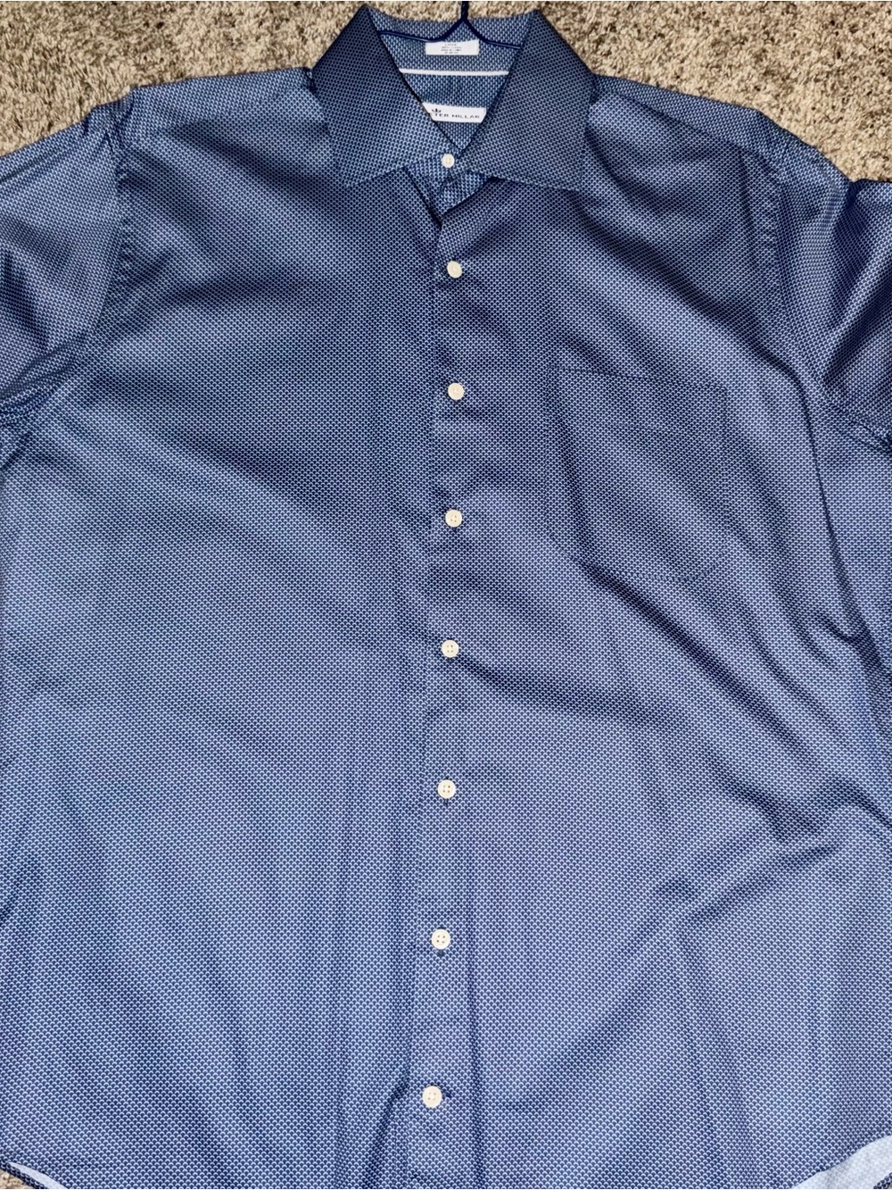 NWOT Peter Millar Men’s Blue Patterned Button-Up Shirt